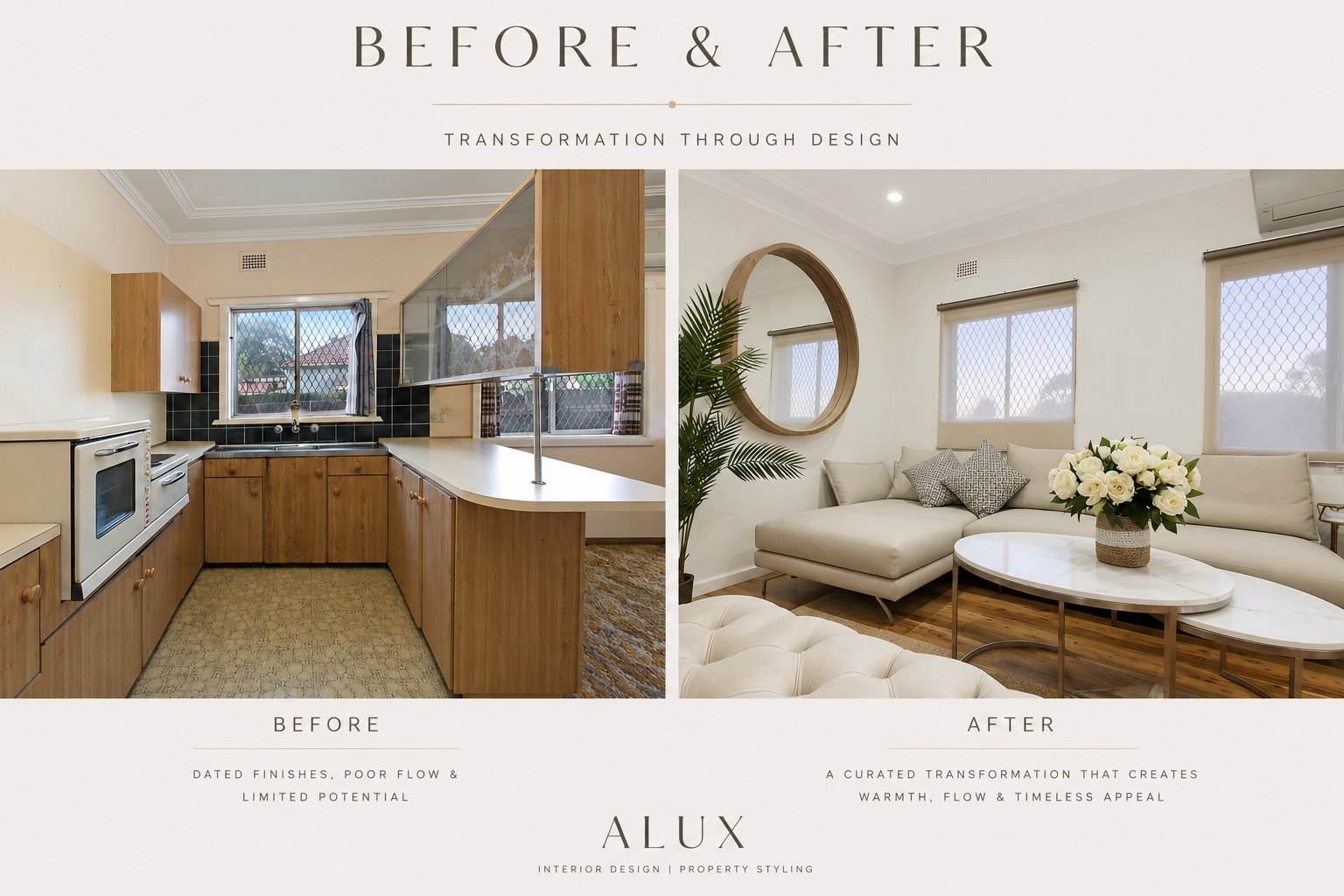 Stephanie Street interior transformation — before and after by ALUX